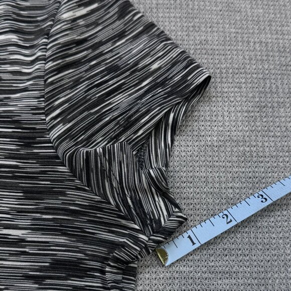 Energy Zone Womens Small Speed-Dri Black Gray Striped V-Neck Activewear T-Shirt - Picture 13 of 14